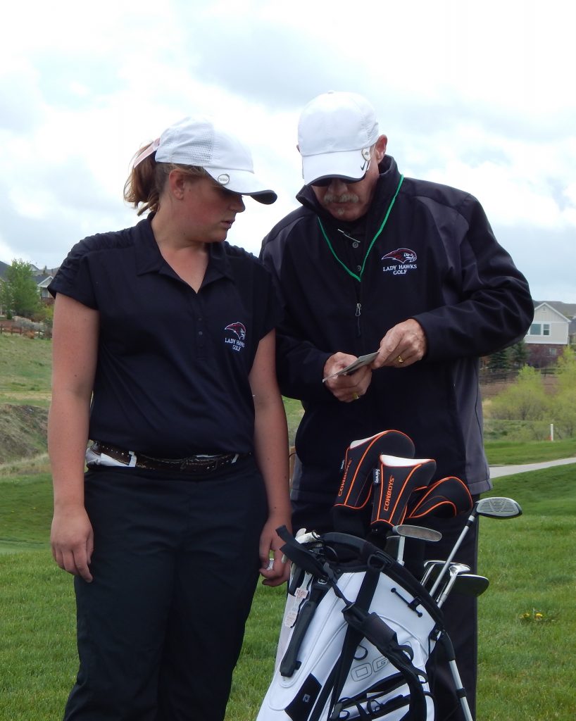 Denver Womens Golf Coach Tom White with player
